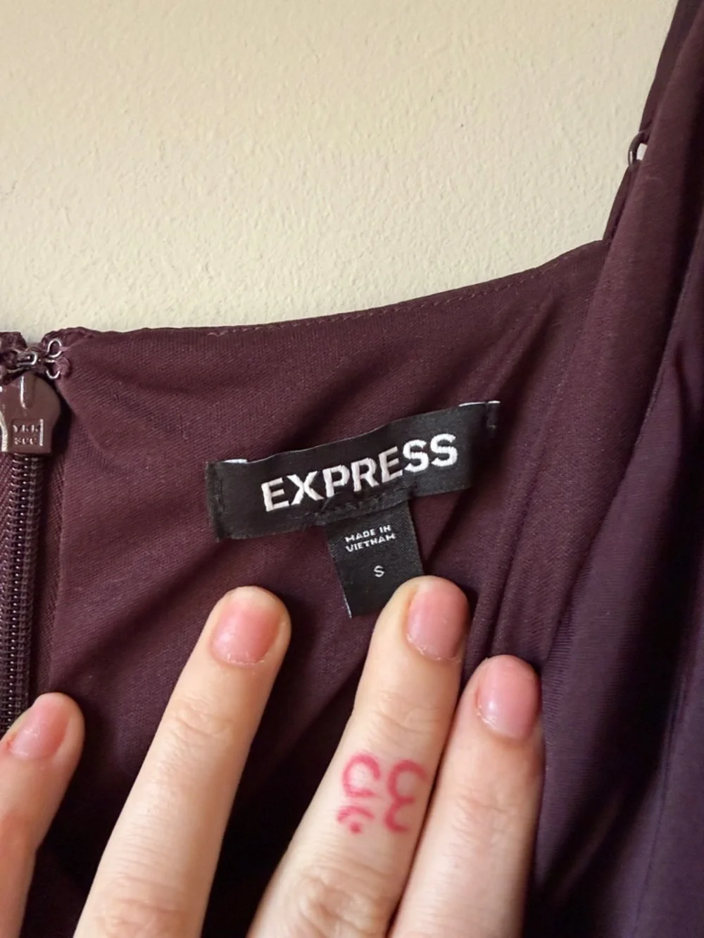 Express Plum Ruffle High-Low Maxi Dress - Picture 2 of 5